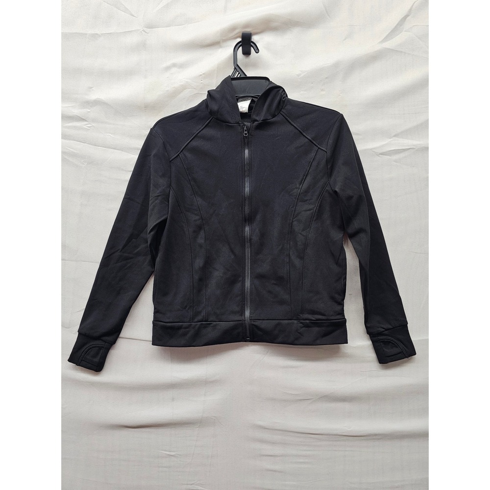 Member's Mark Girls Hooded Zip Jacket Black Polyester Blend Size Large 10/12